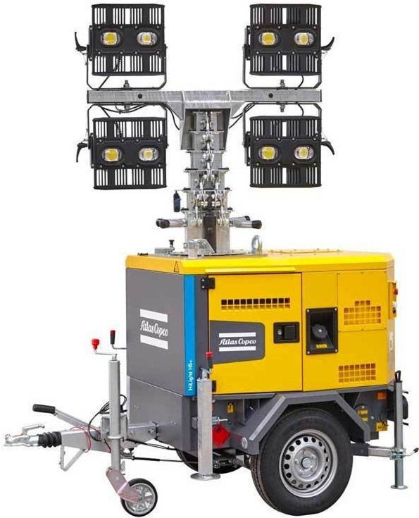 LED lighting tower with generator